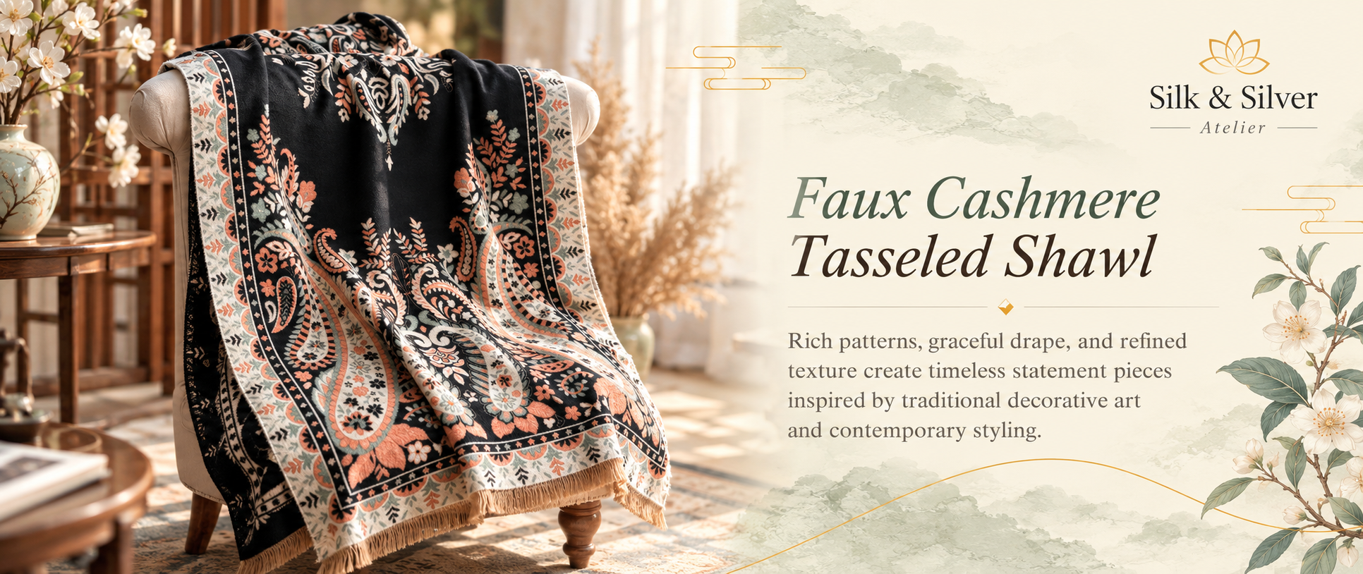 Faux Cashmere Tasseled Shawls